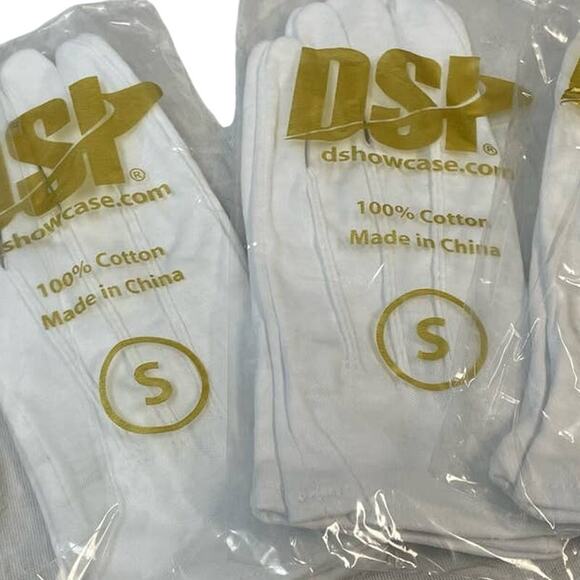 New In Package Lot of 9 DSI Style Plus Small White Cotton Marching Band Gloves - Picture 4 of 4